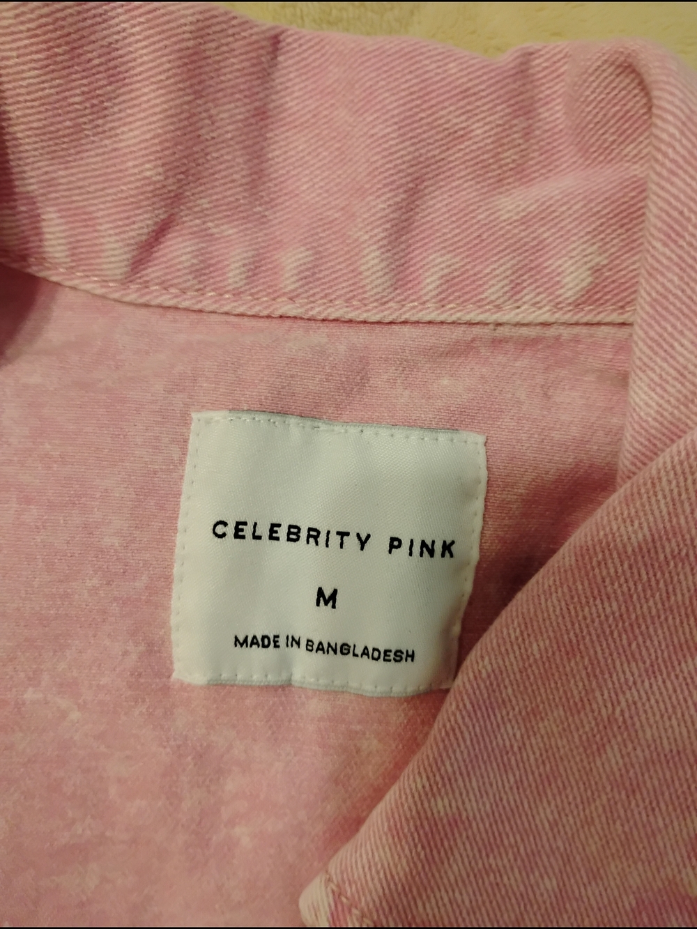 Celebrity Pink Denim Light Pink Jacket with Front Flap Pockets Size M - Picture 8 of 8